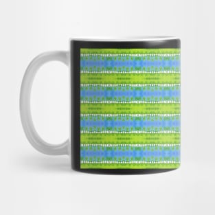 Tie Dye Blue and Green Groovy Stripes Mug